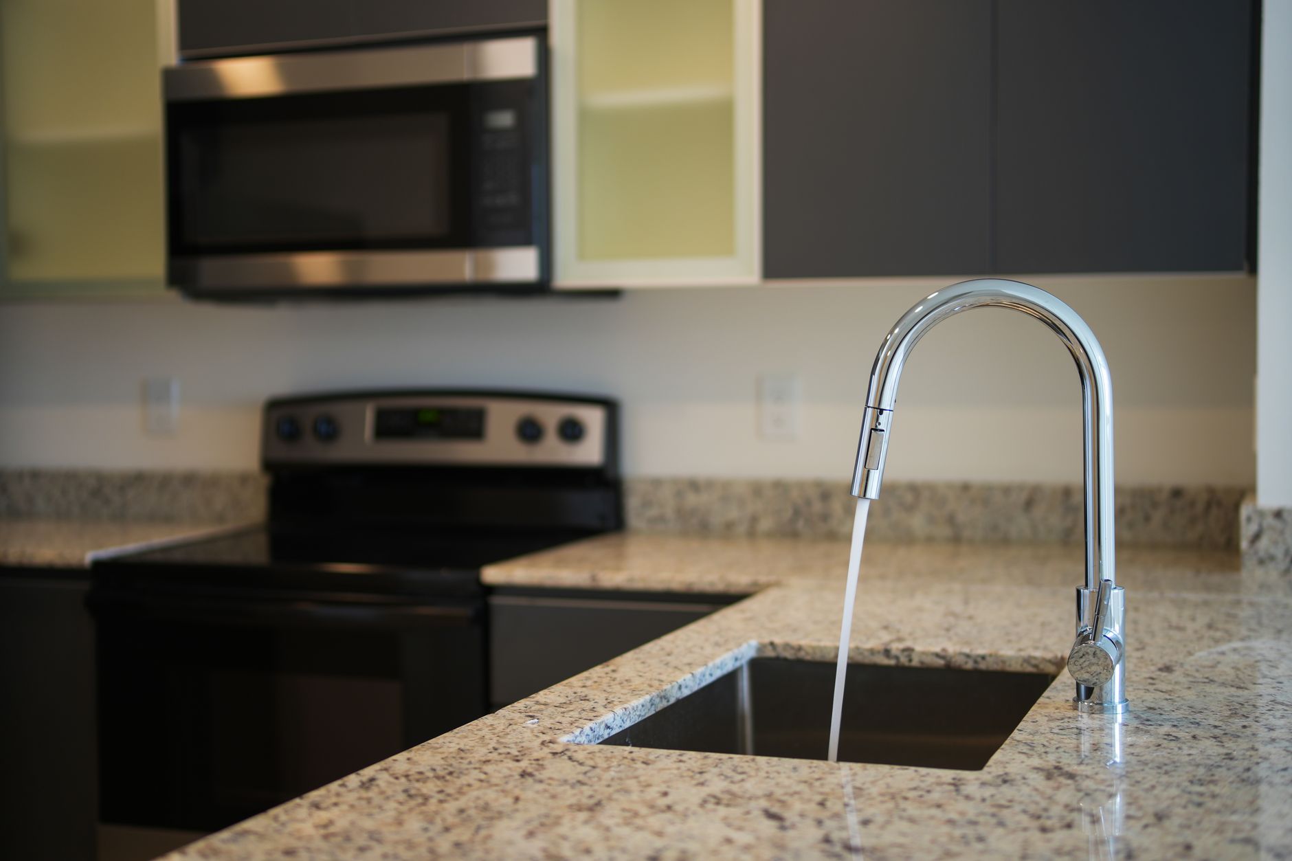 Water running from a faucet