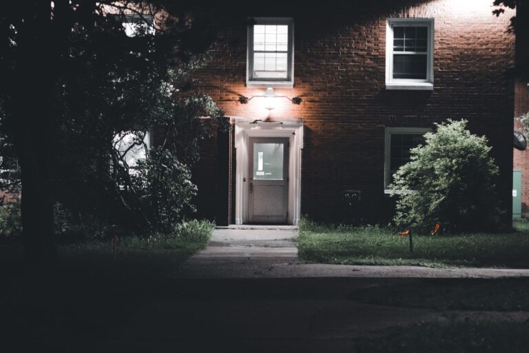 Best flood light: a house exterior lit up at night