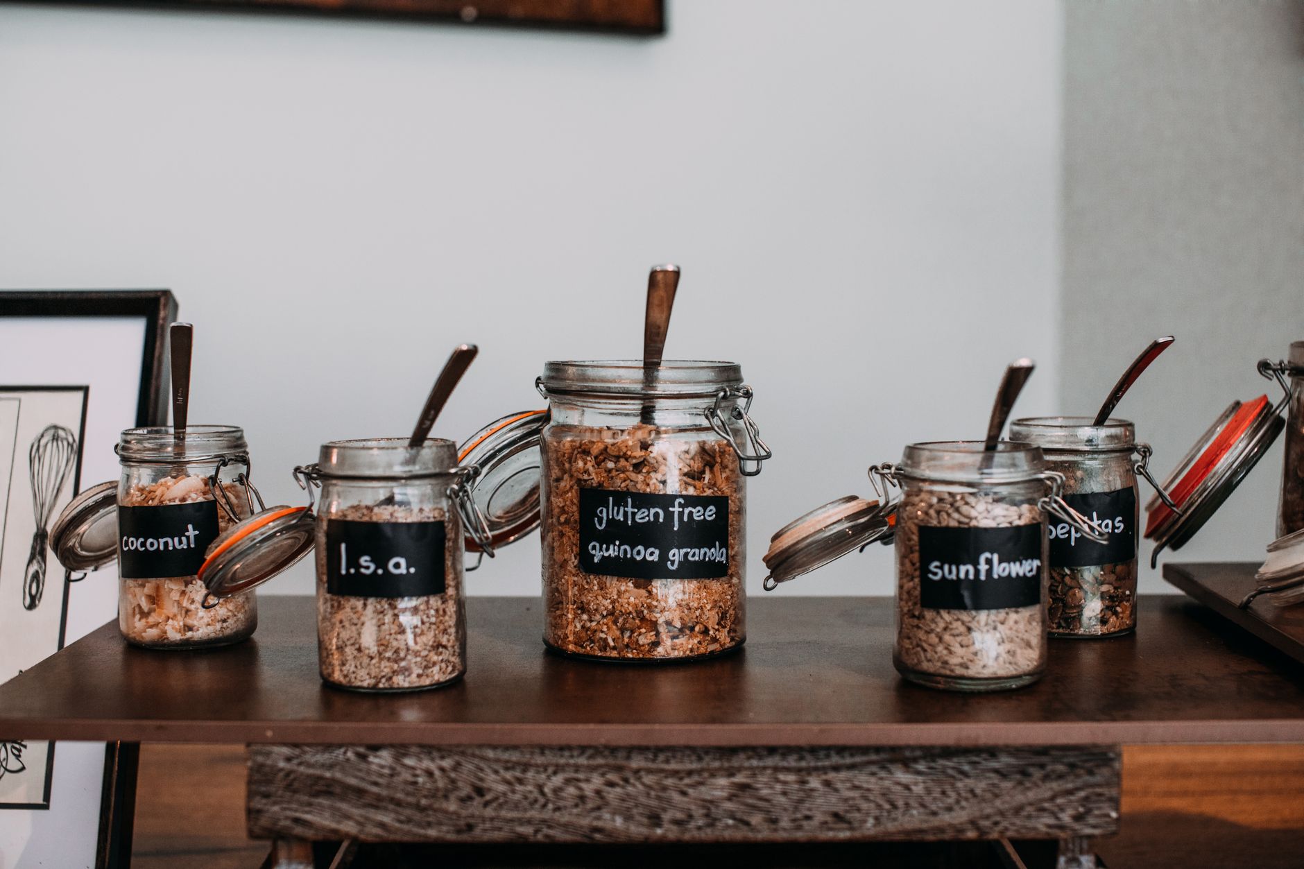 Jars with chalkboard labels