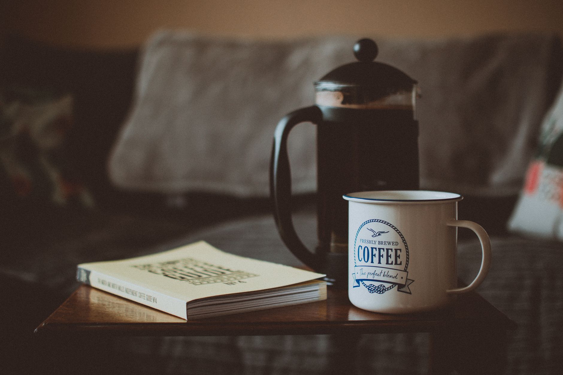 Best french press: a coffee press on a kitchen table