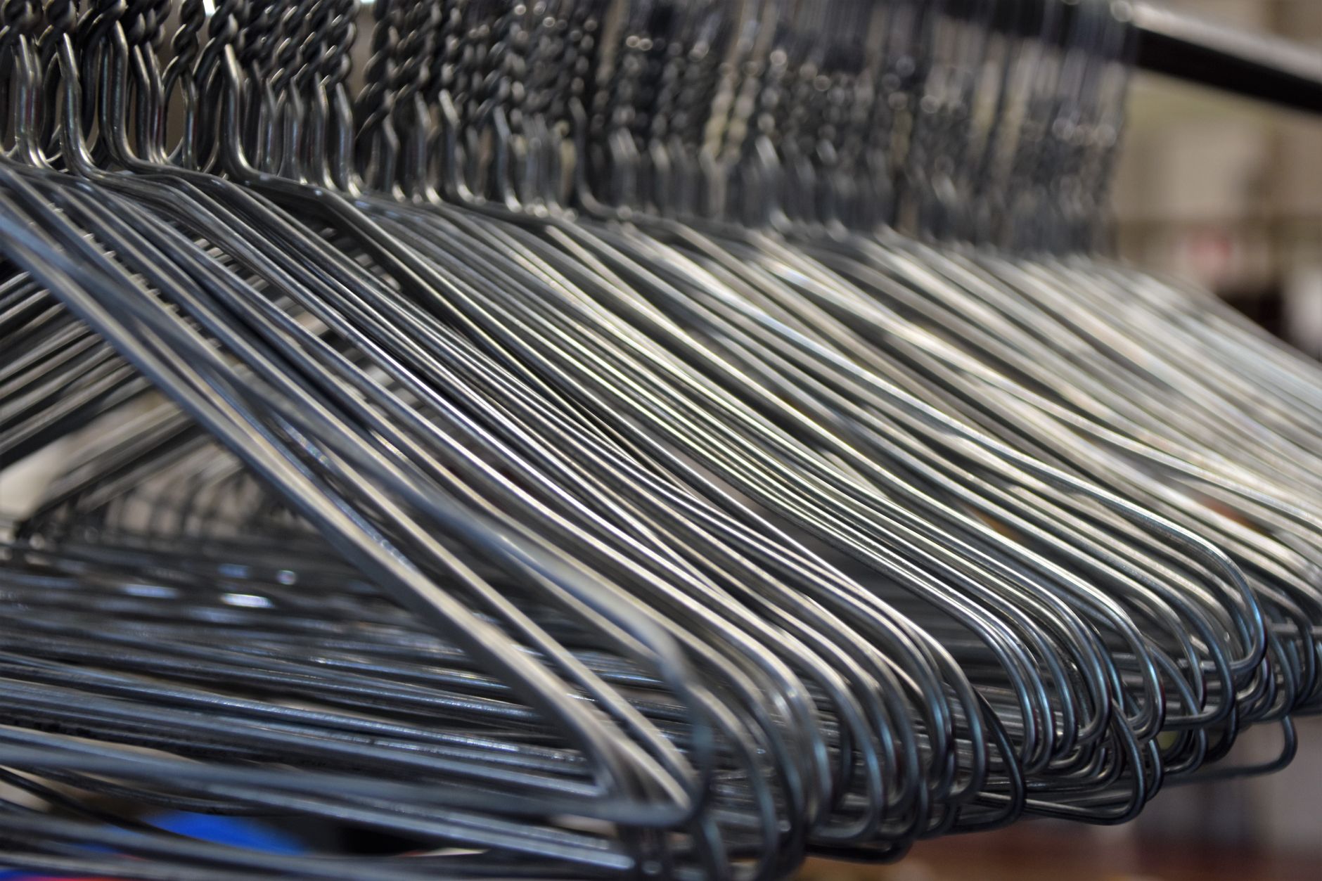 Empty hangers on a rod