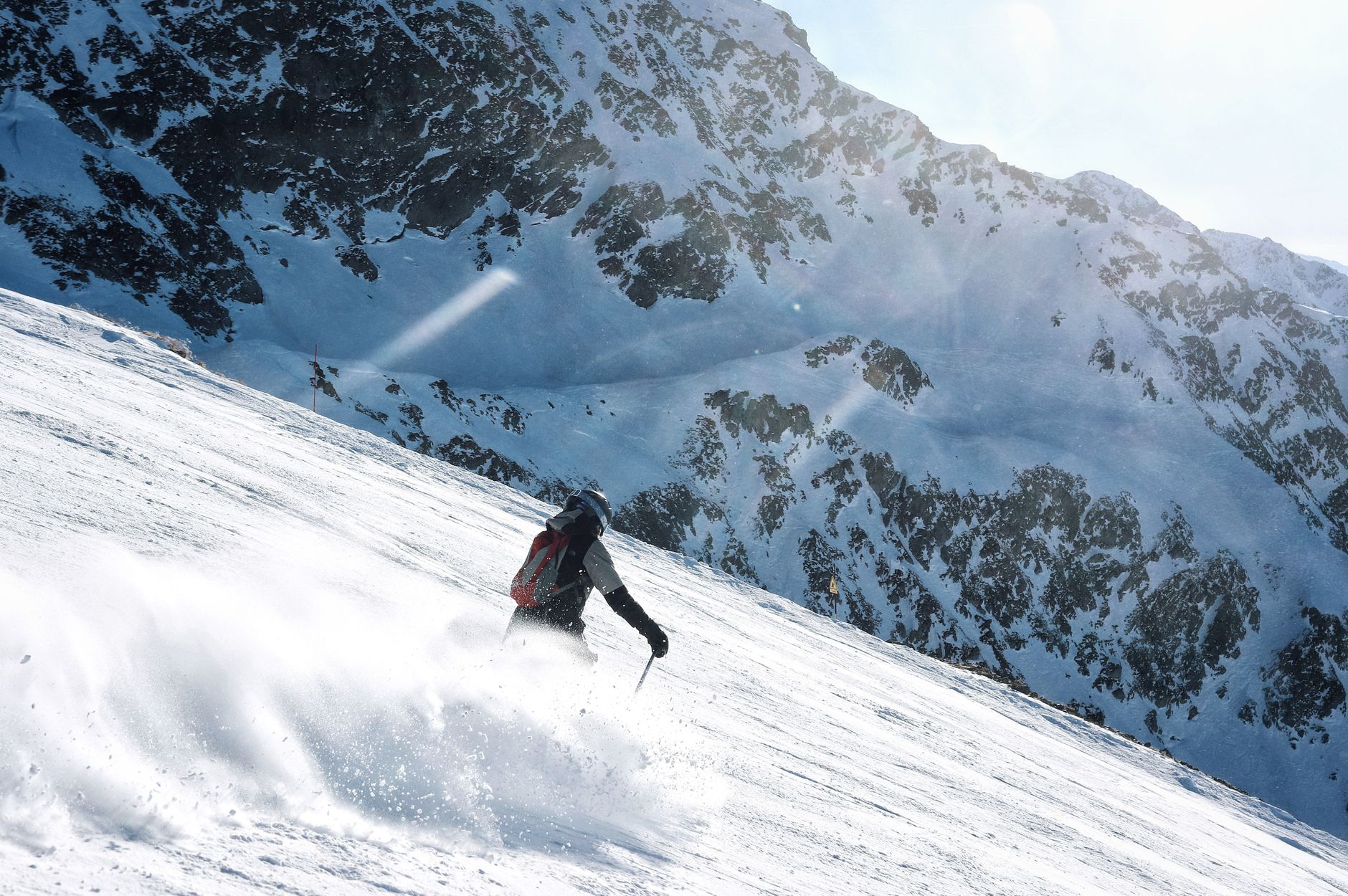 Skiers on a snowy mountain