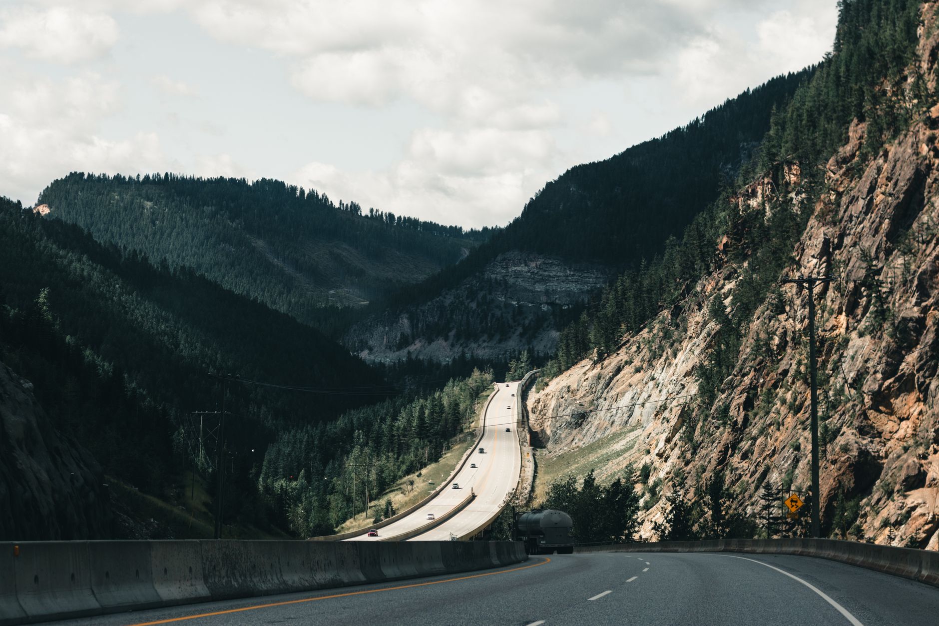 An open highway on a road trip
