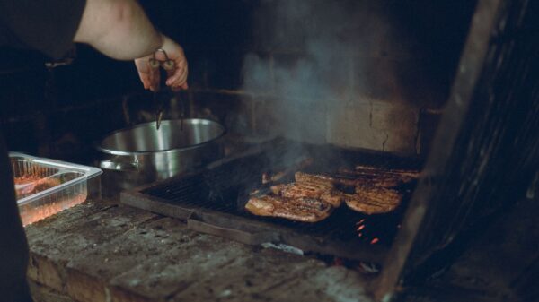Best indoor grill: meat cooking on a brick grill