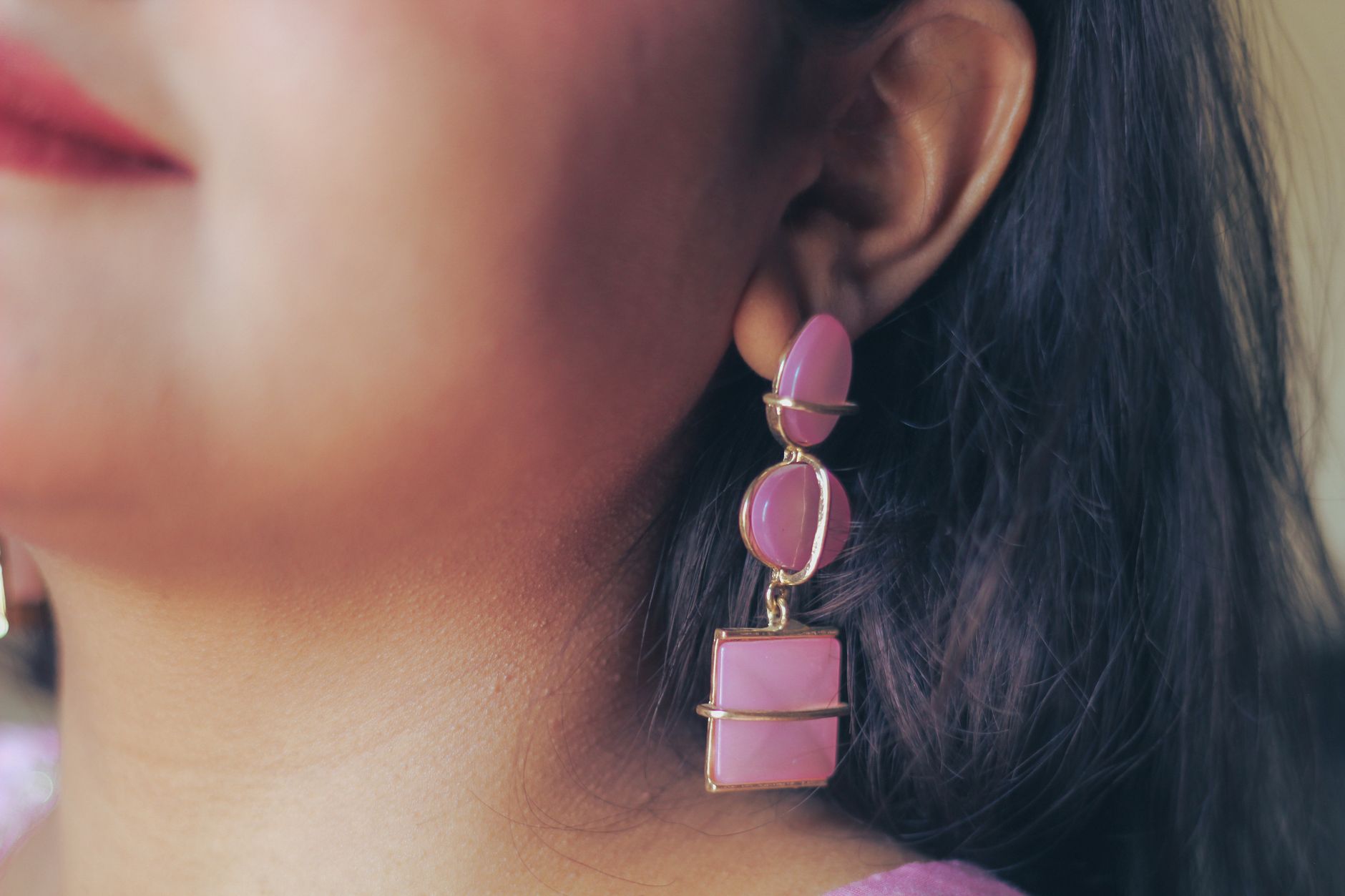 A close view of earrings