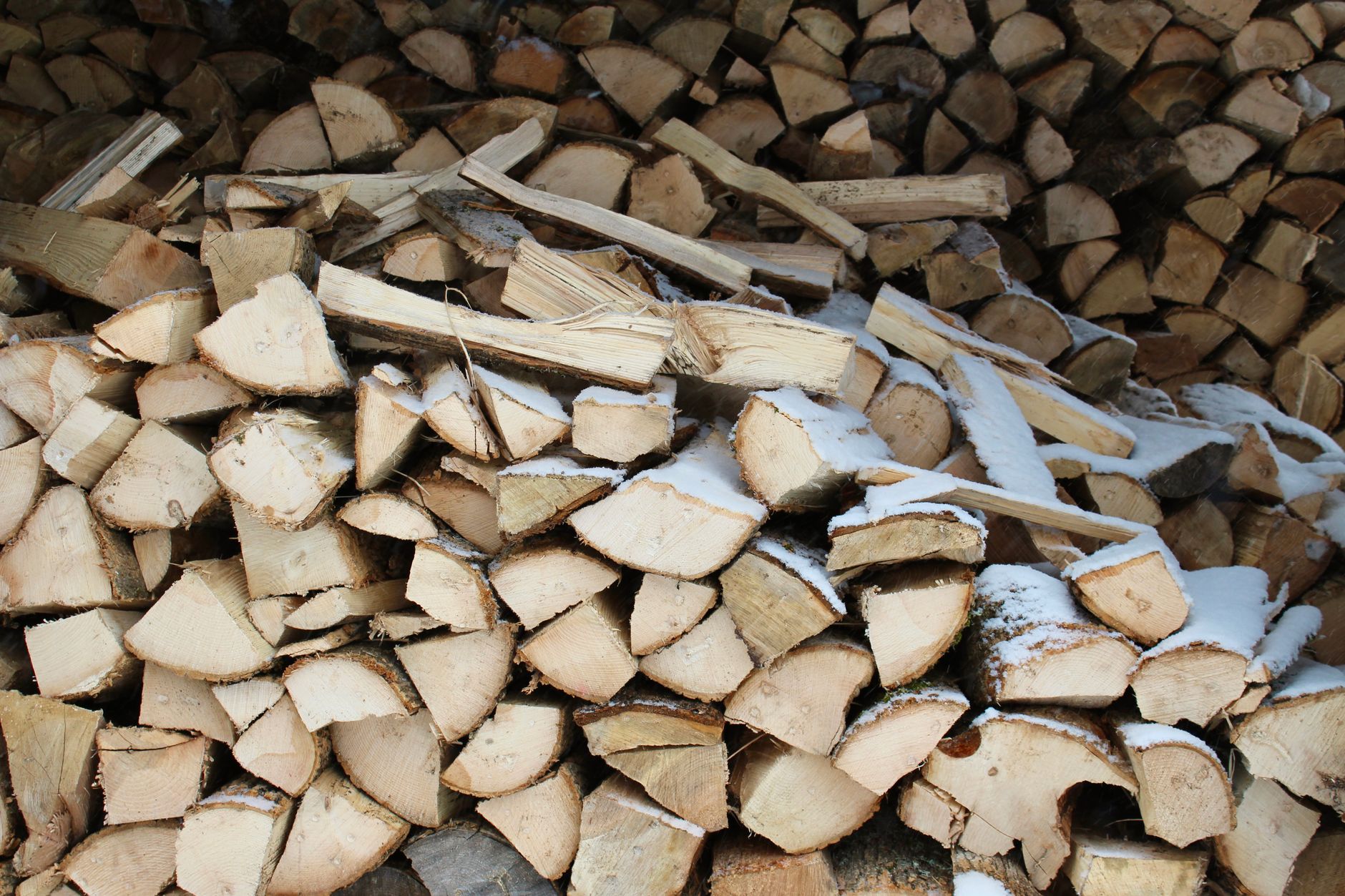 A neat stack of split firewood