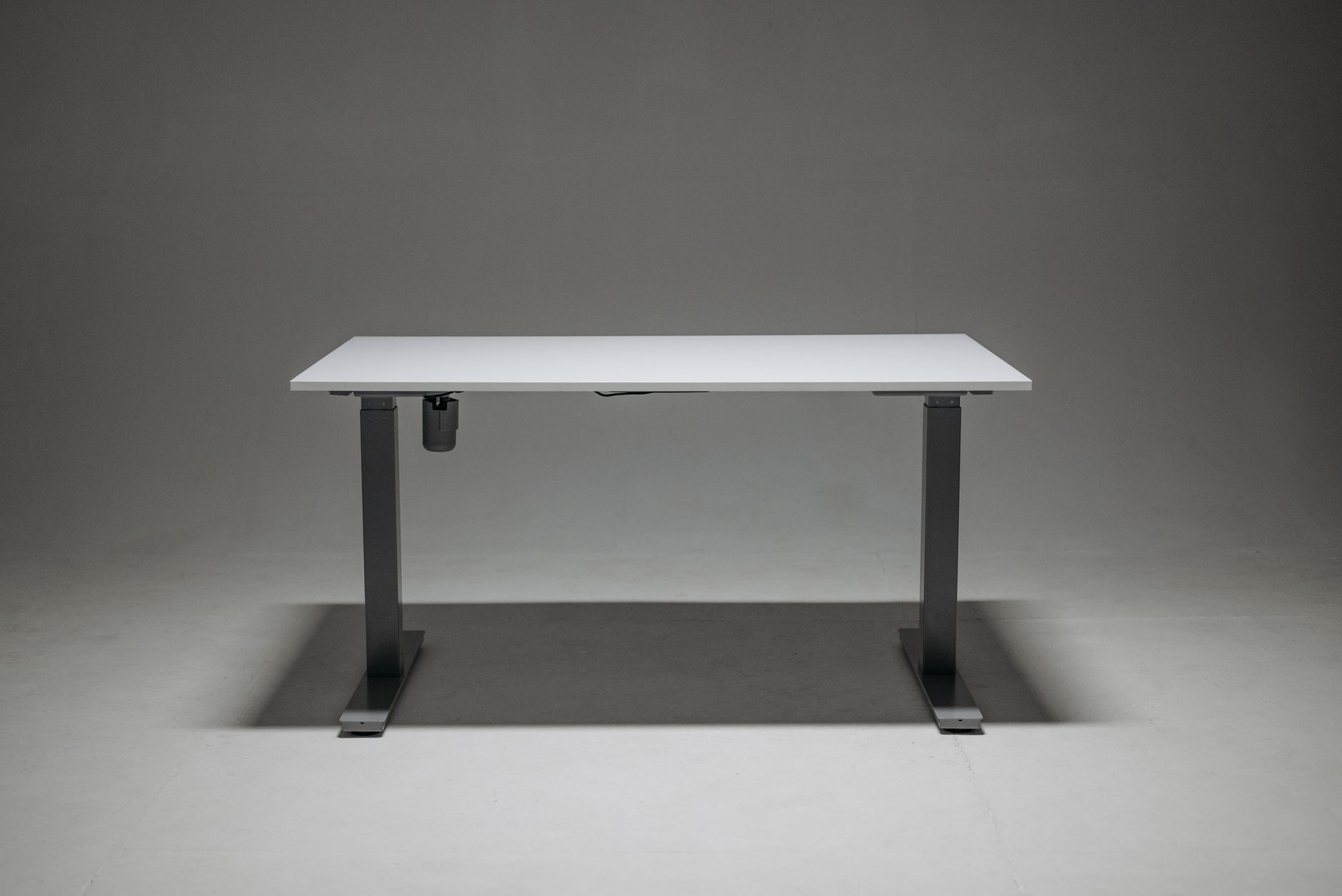 A standing desk set up at home