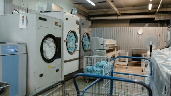 Best laundry sorter: washers and laundry carts in a laundry room