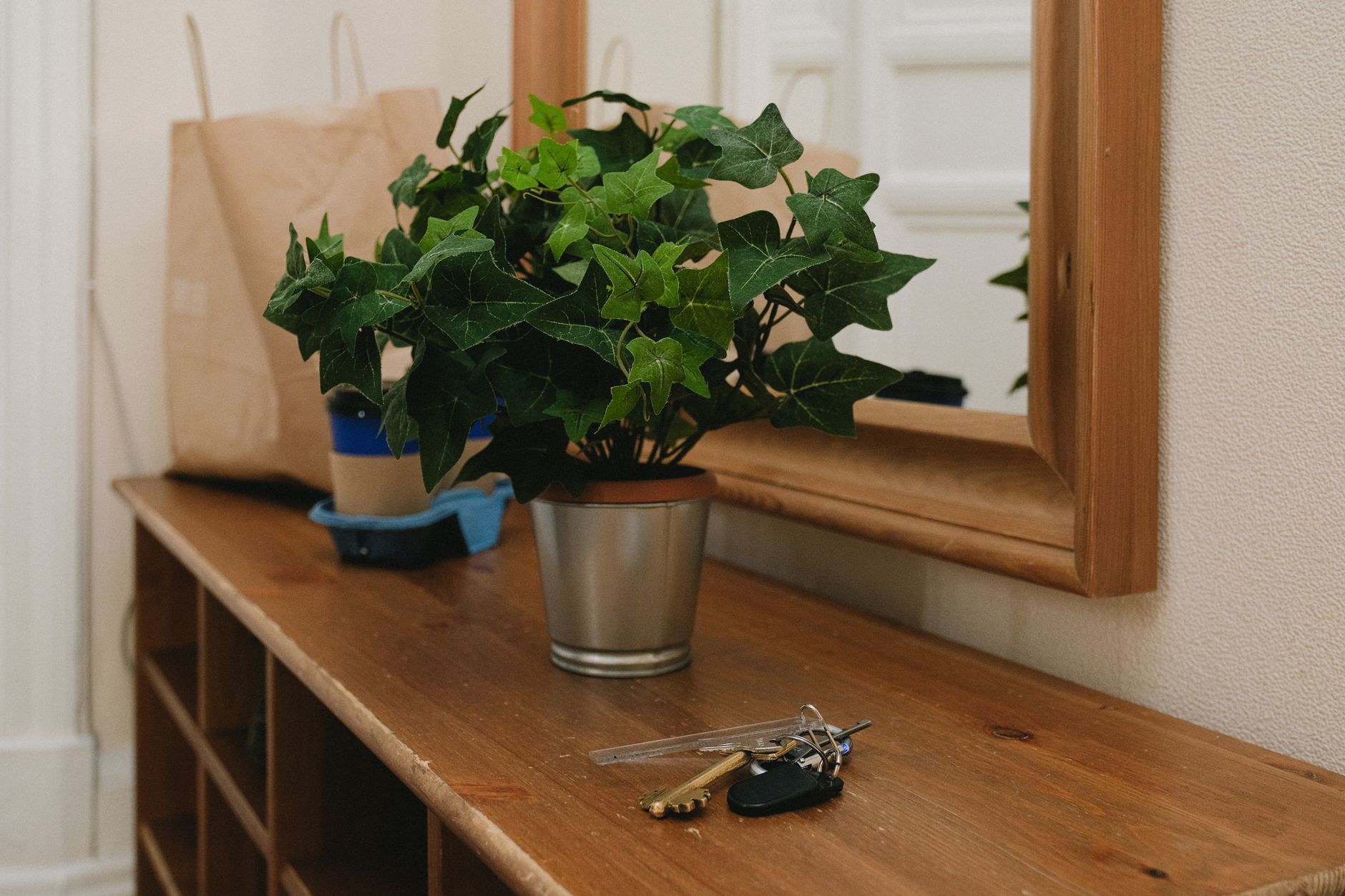 A neat desk in a home office