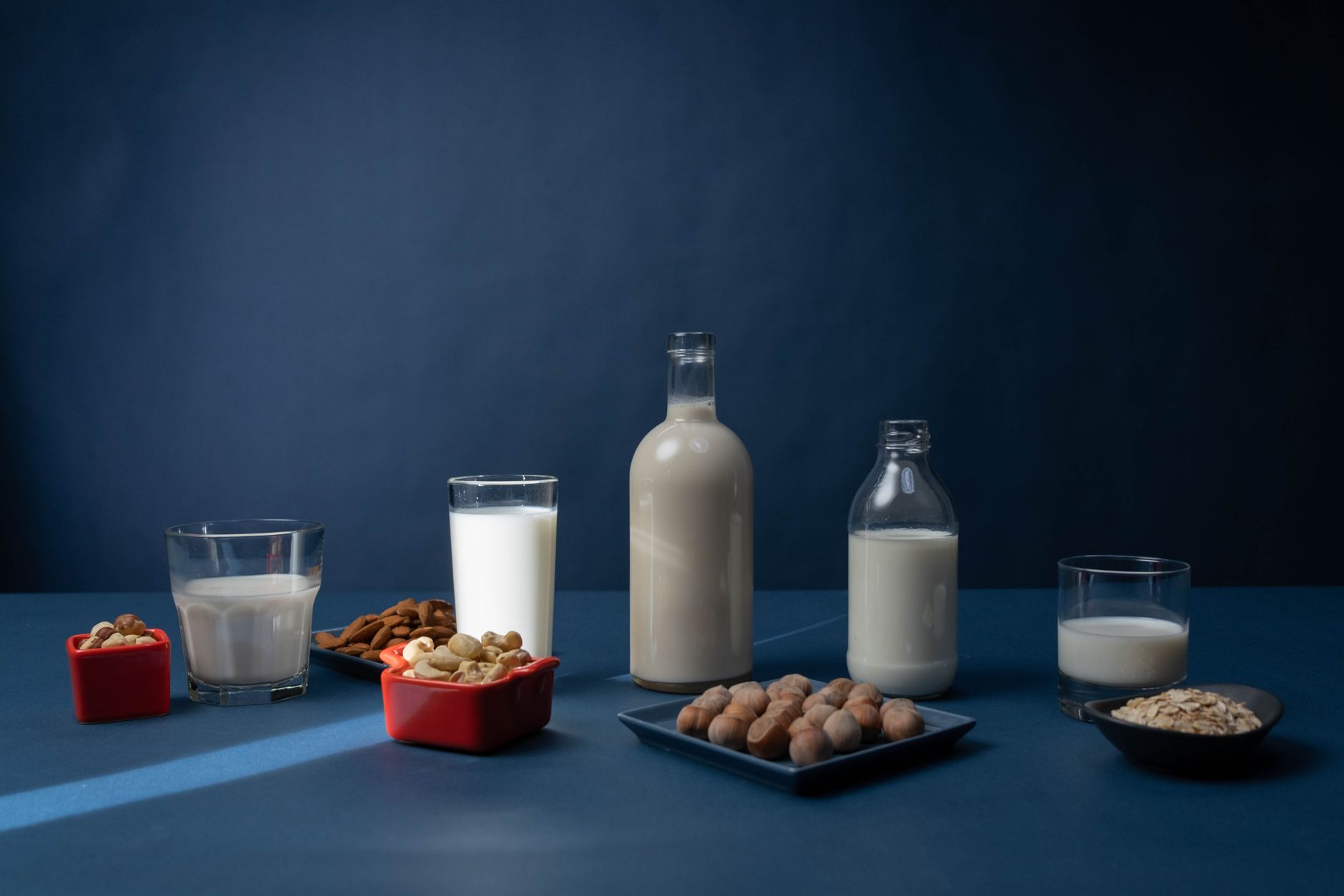 A glass of plant-based milk