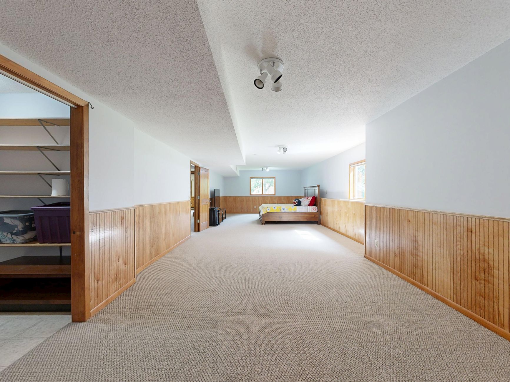 A basement storage area in a house