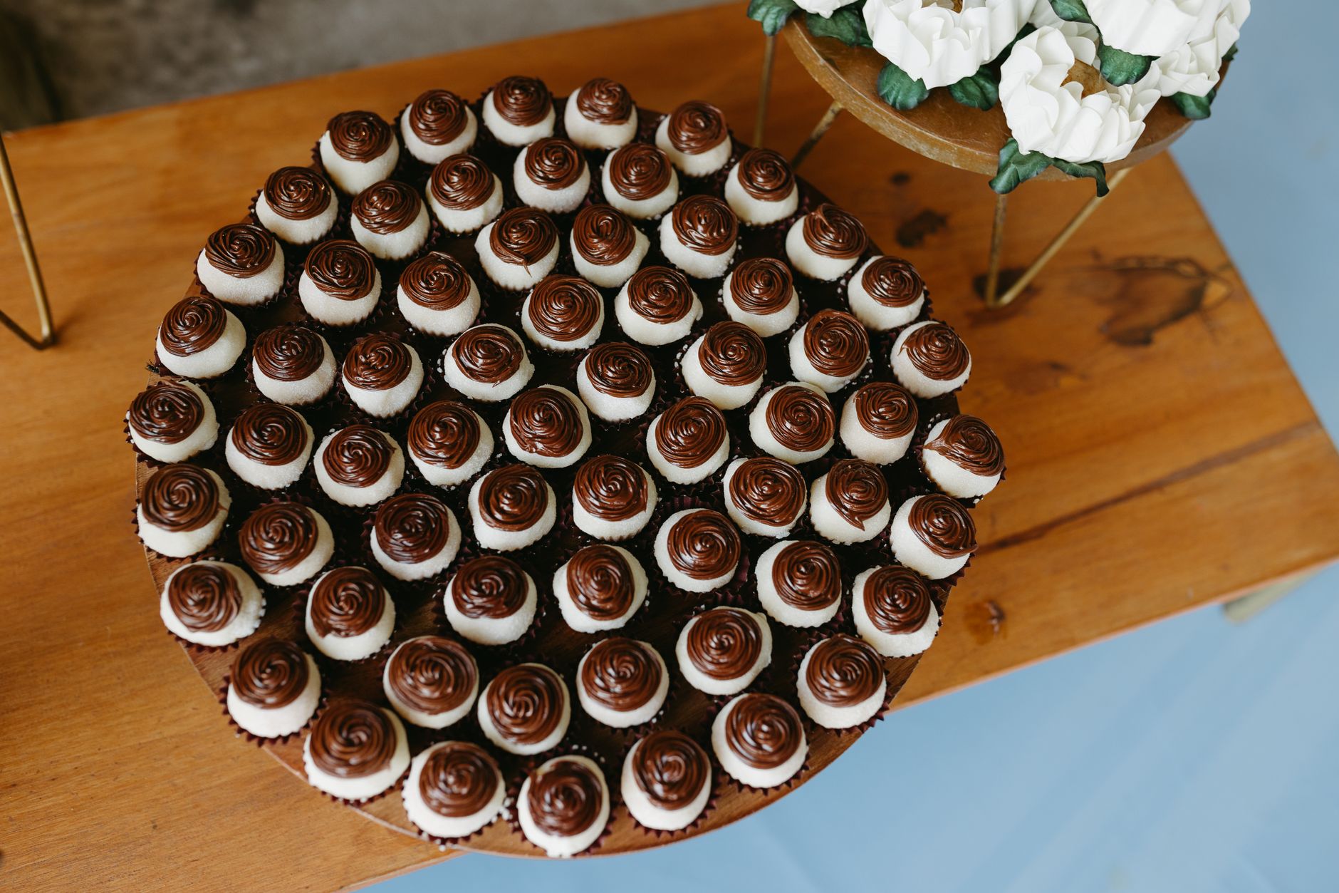 Small cupcakes arranged on a plate