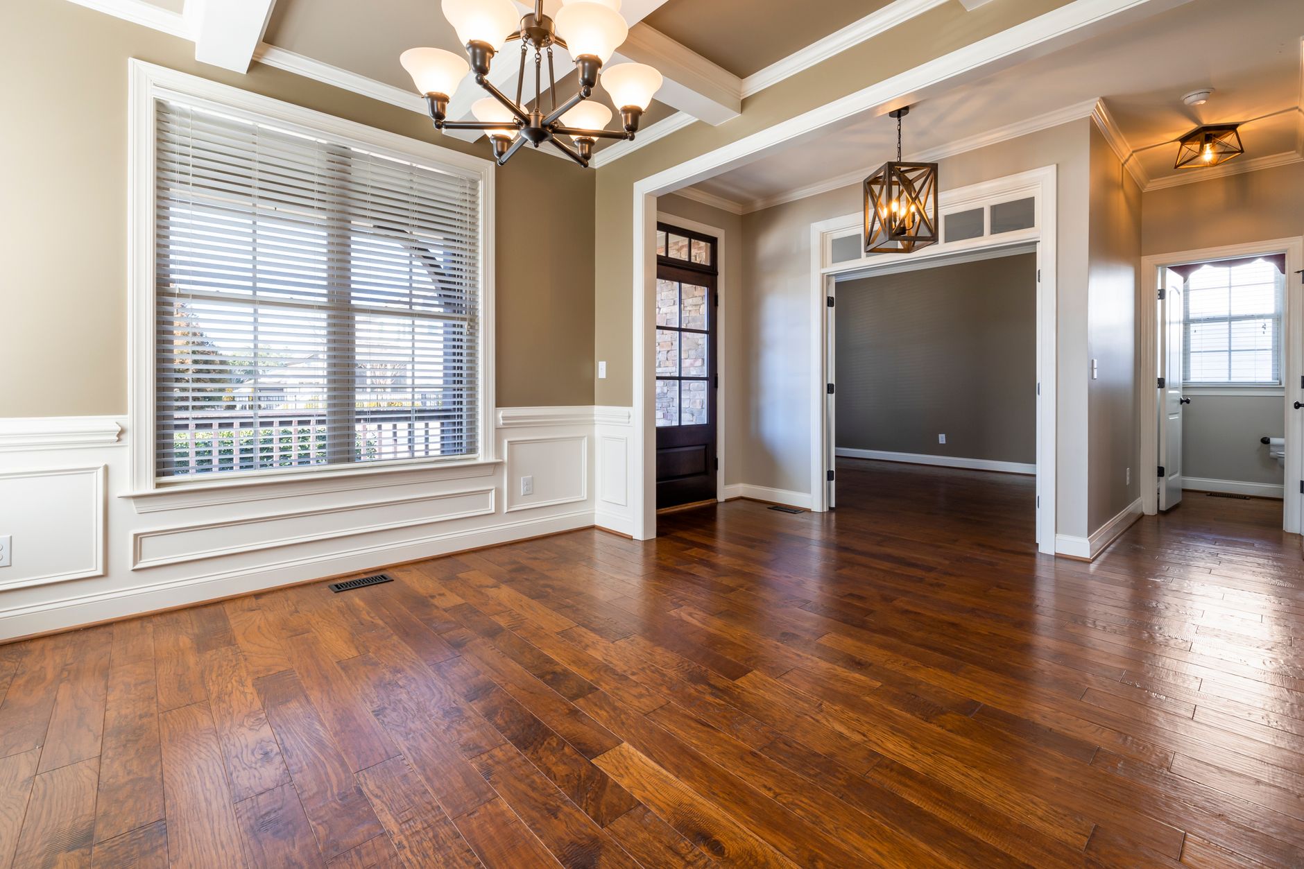 A room with a wooden floor