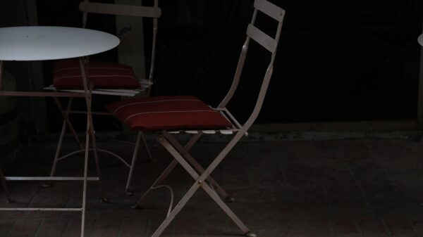 Best outdoor cushions: cushioned chairs on a backyard patio