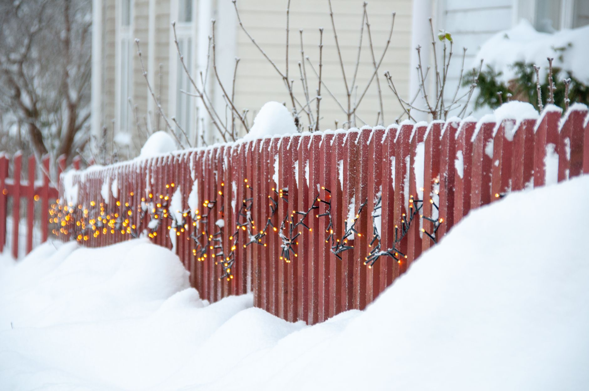 Holiday lights on the outside of a house