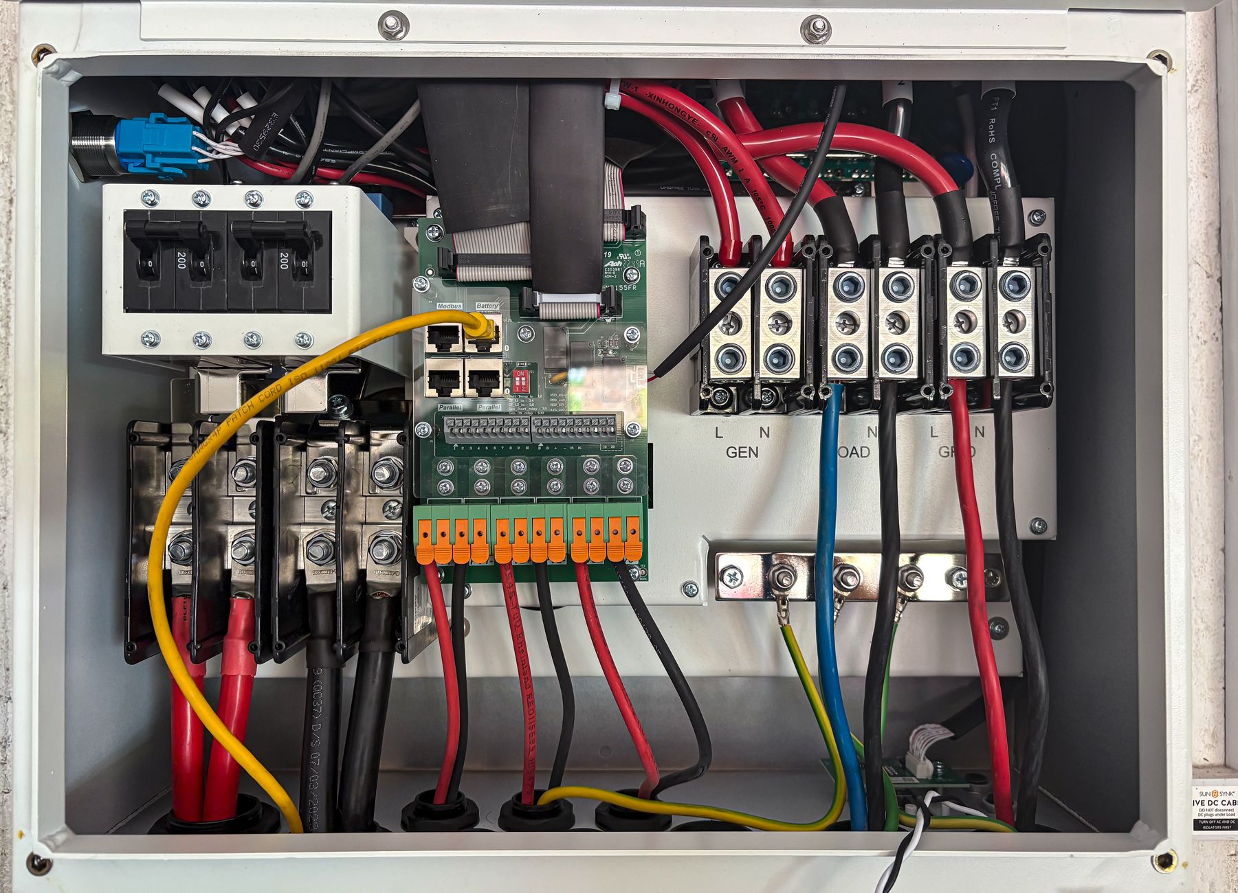 Wiring inside an electrical panel
