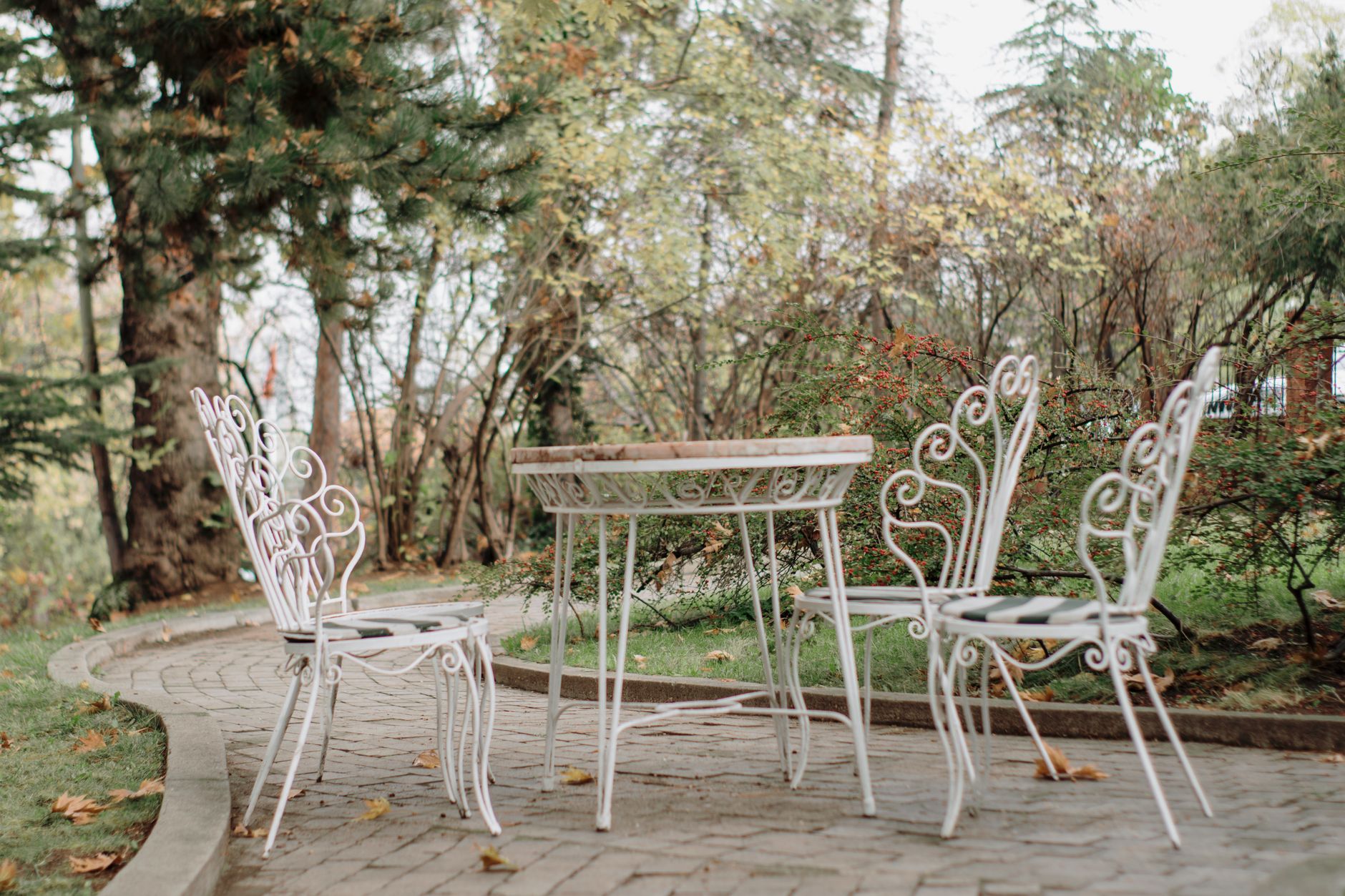 Best patio furniture cover guide: a patio table and chairs in a backyard