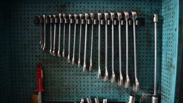 Best pegboard: hand tools hanging on a garage wall