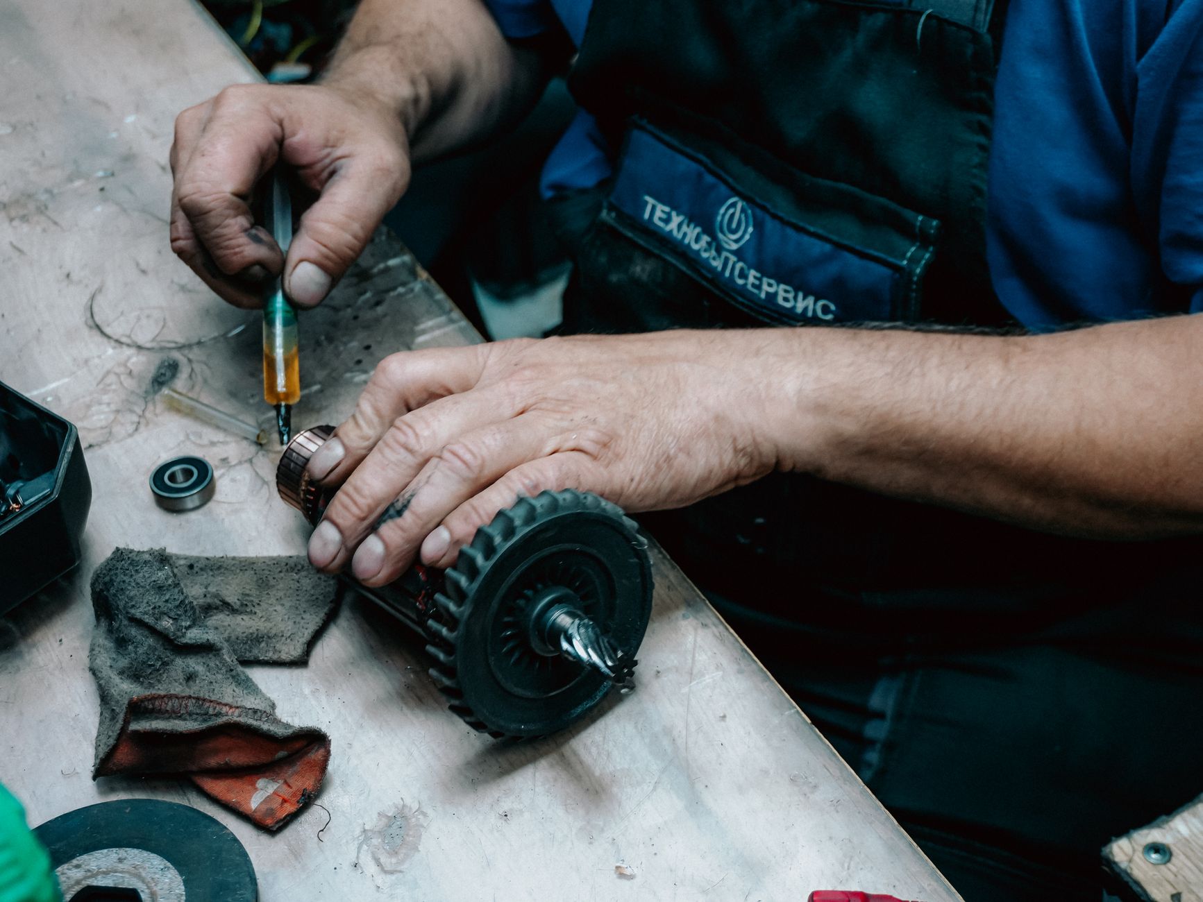 Hand tools laid out in a home workshop