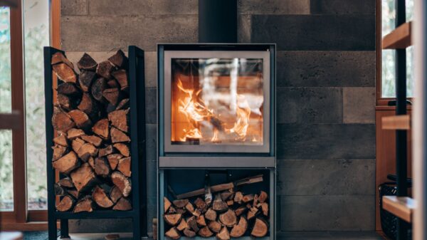 Best pellet stove: a modern stove with firewood storage