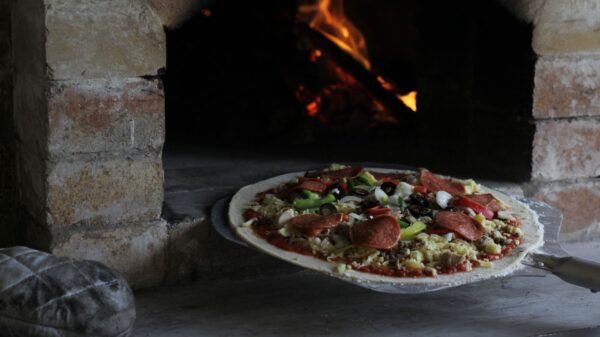 Best pizza stone: a homemade pizza baked on a stone