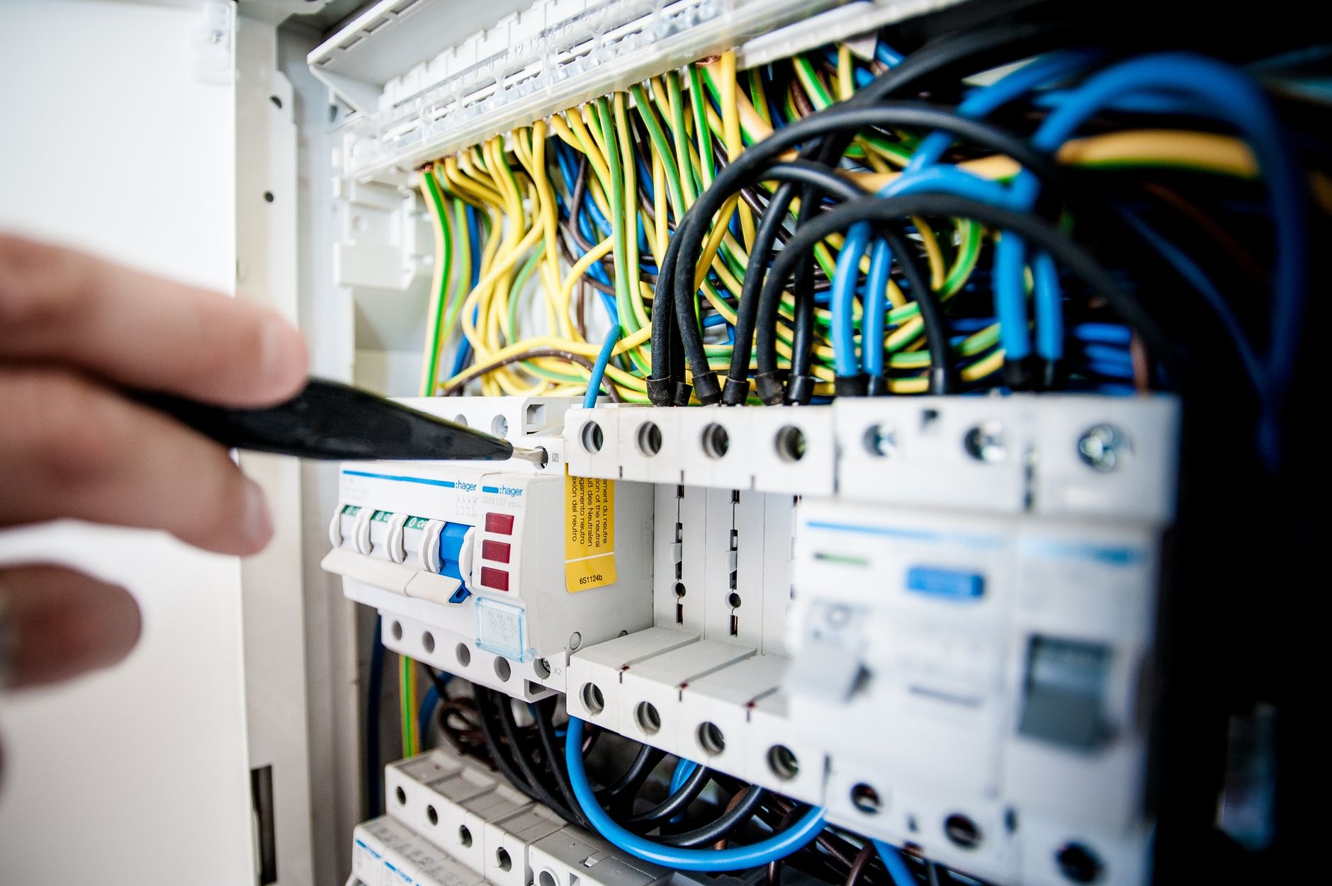 Wiring inside an electrical panel