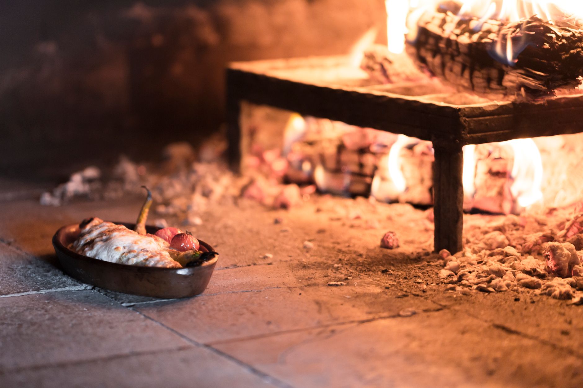 A baking dish coming out of a home oven