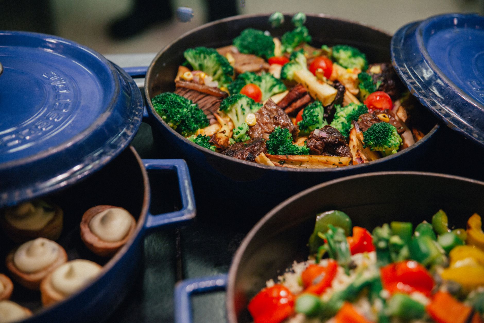 A hot casserole dish set on a table
