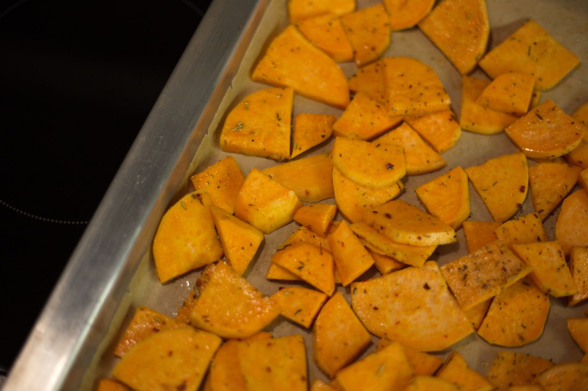 Food roasting in a home oven