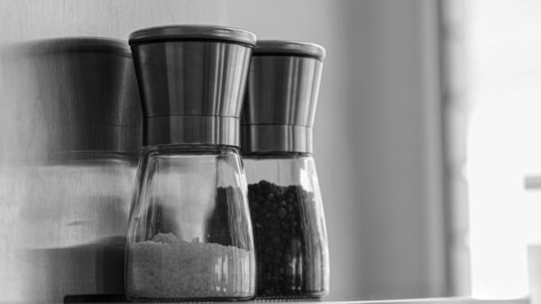 Best salt grinder: salt and pepper mills on a kitchen counter