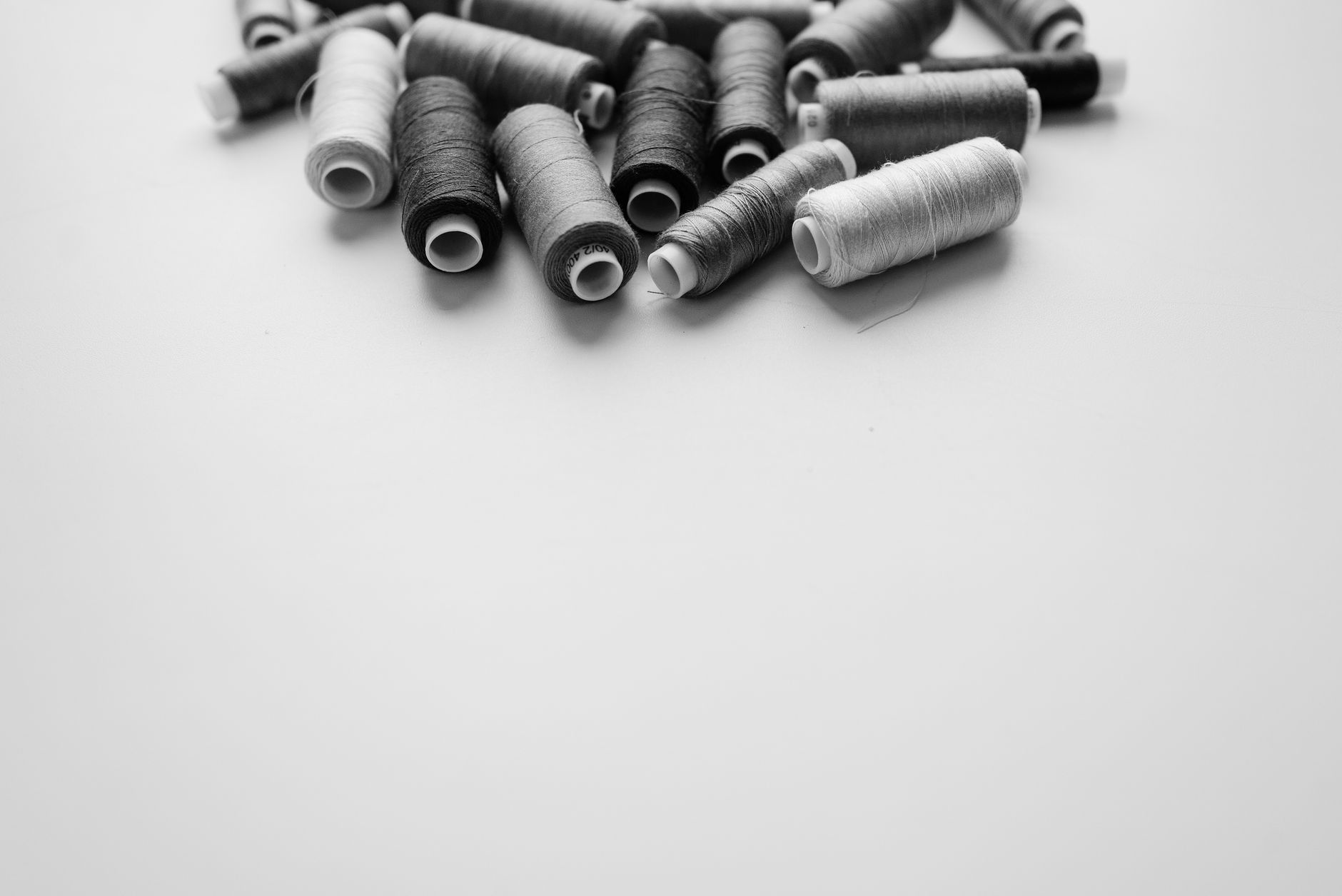 Spools of gray thread