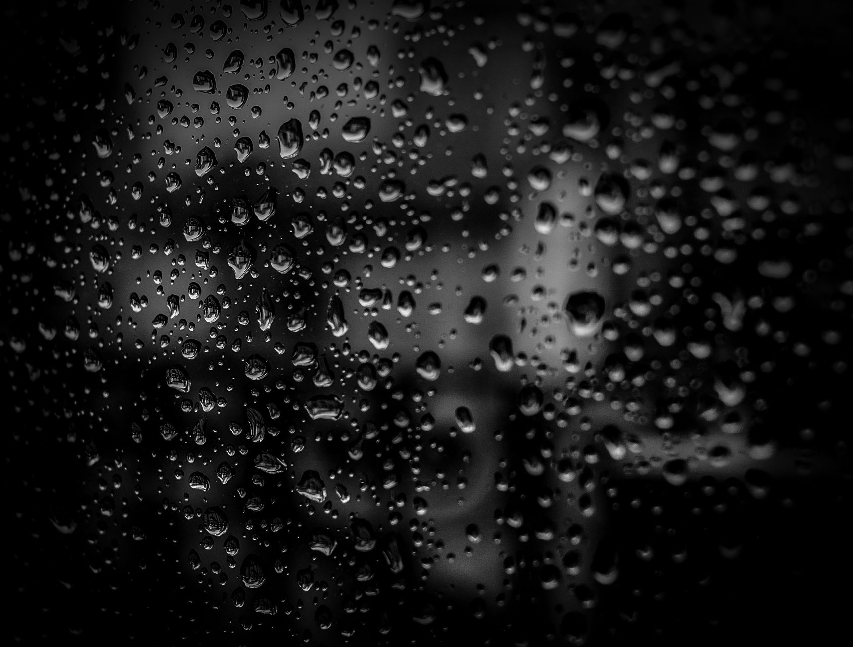 Water droplets on a glass surface