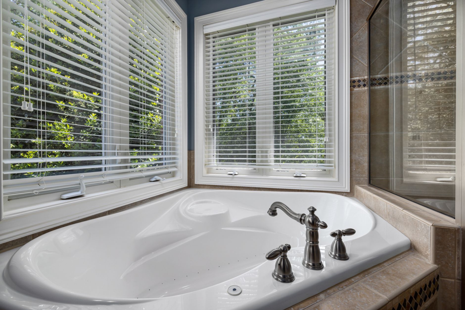 A bathroom window letting in fresh air
