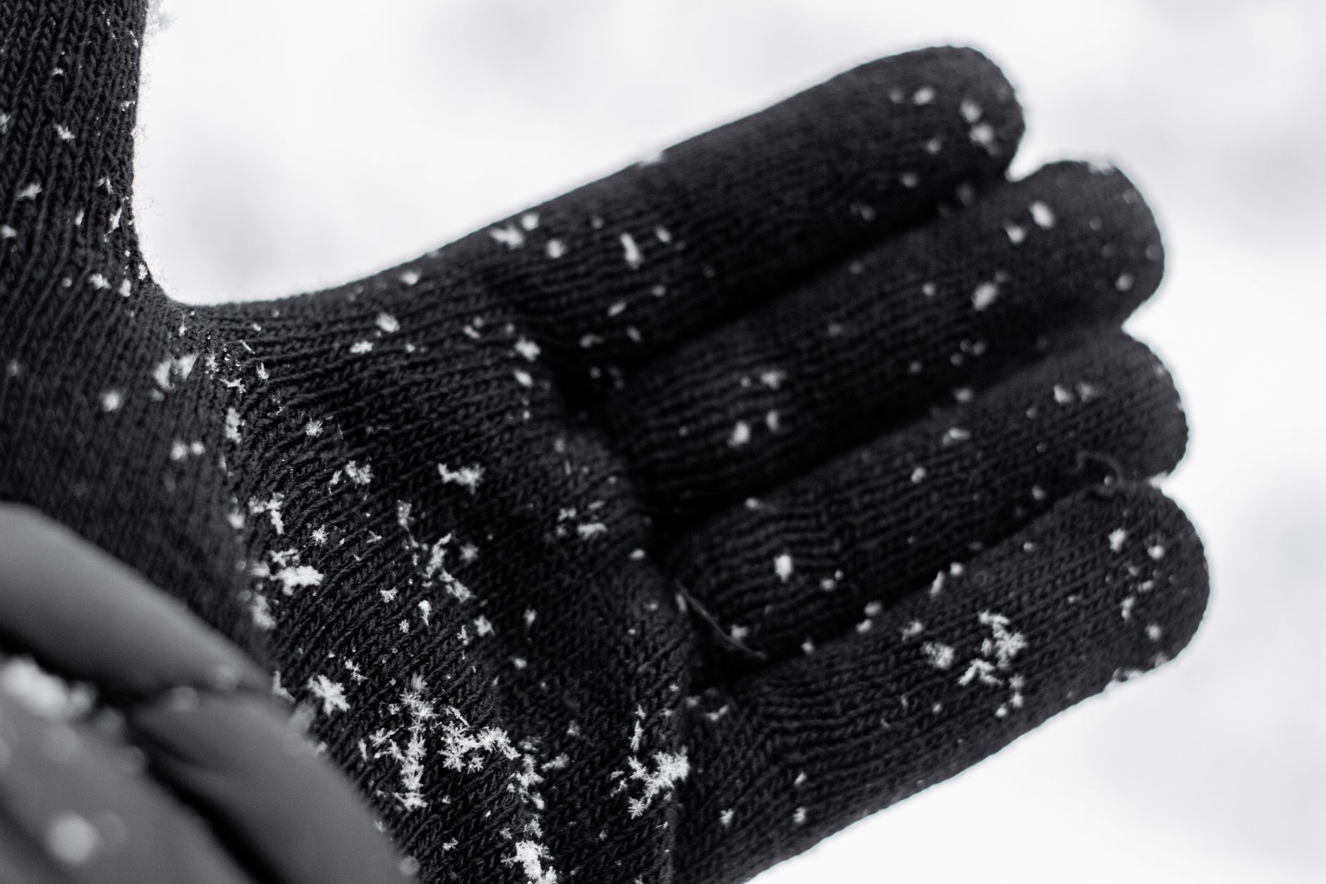 Winter gloves in the snow