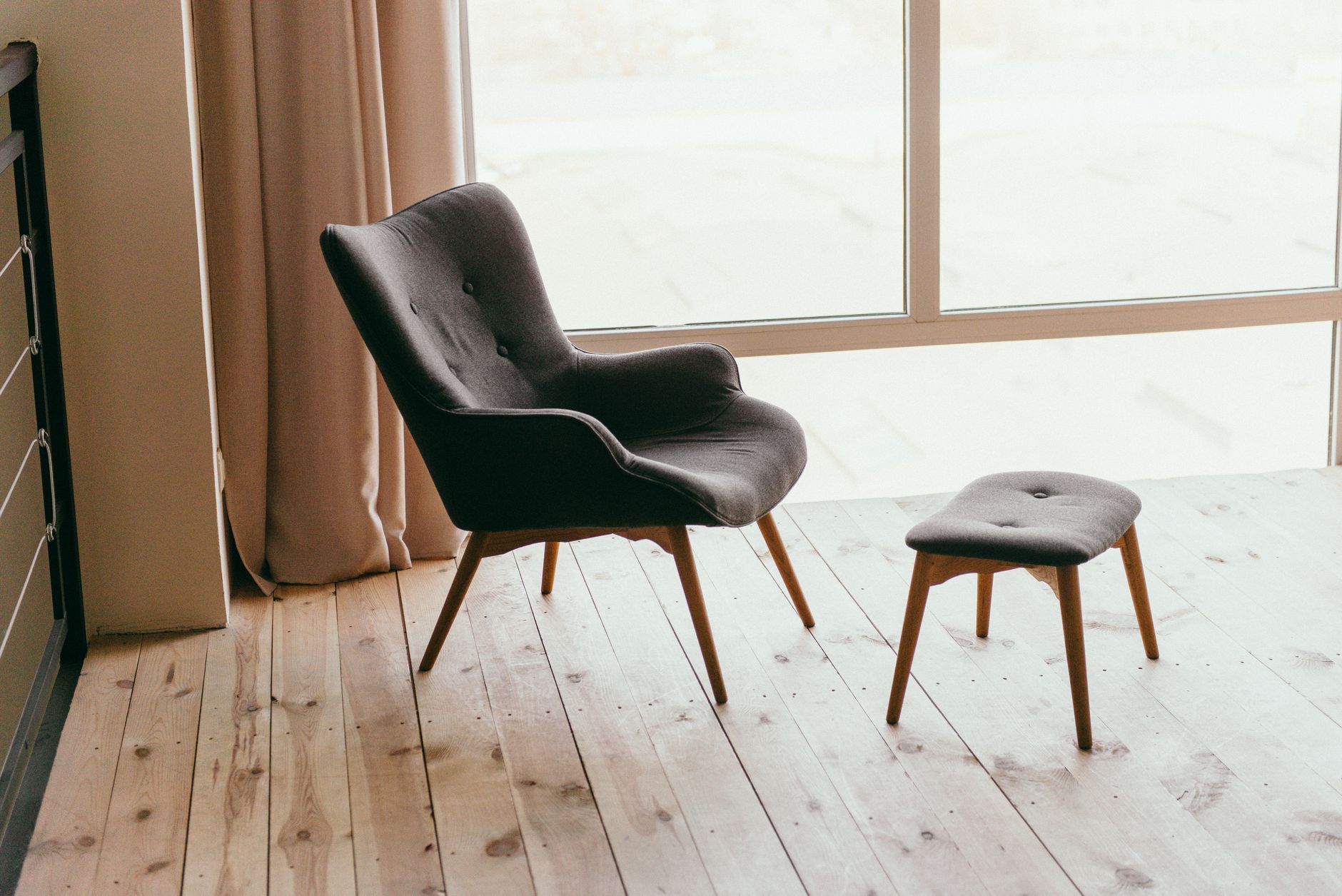 A footstool in a living room