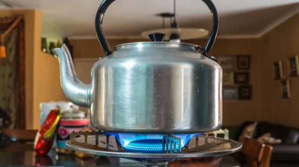 Best stovetop tea kettle: a kettle on a kitchen stove