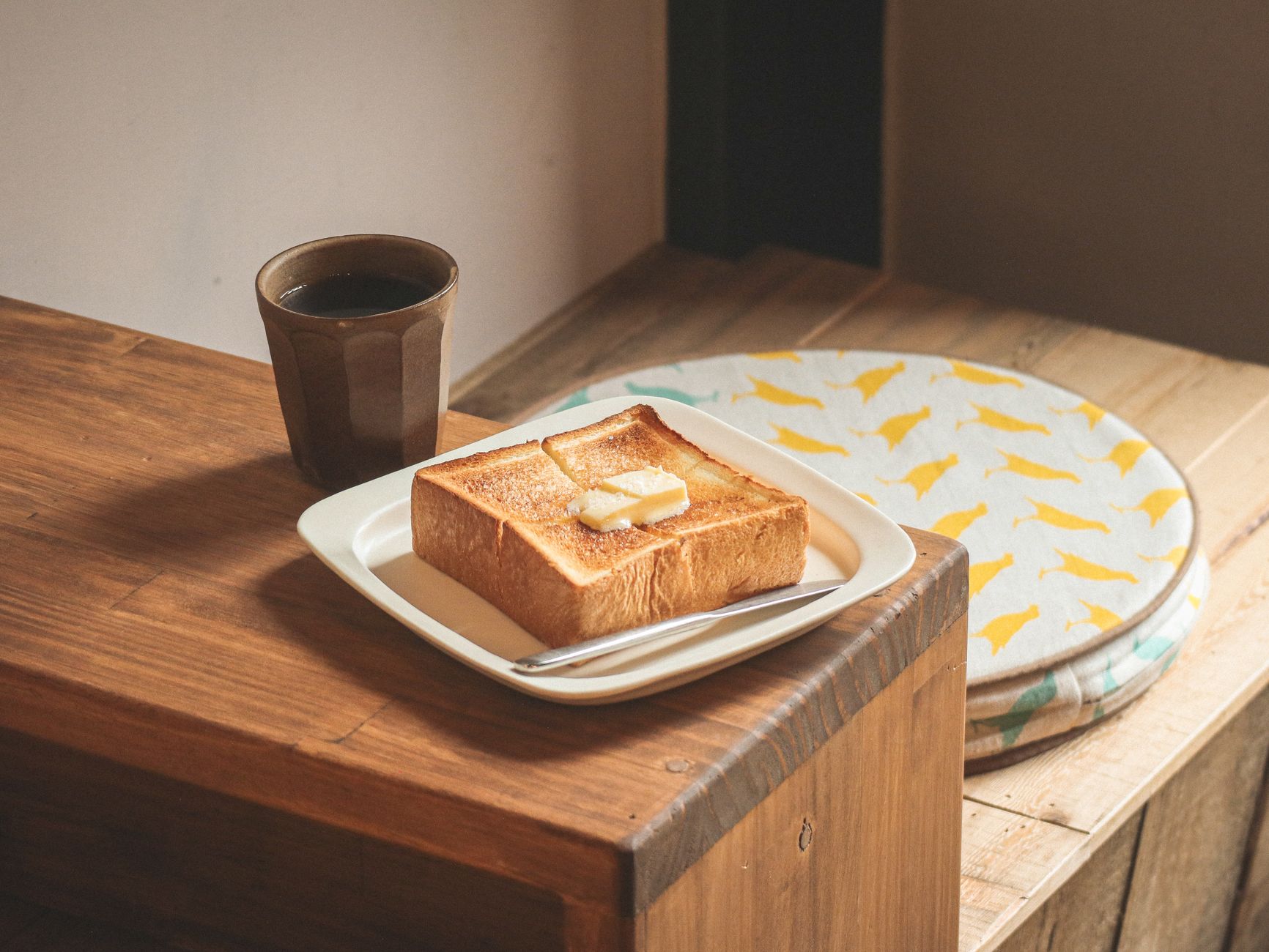 Slices of toast with butter
