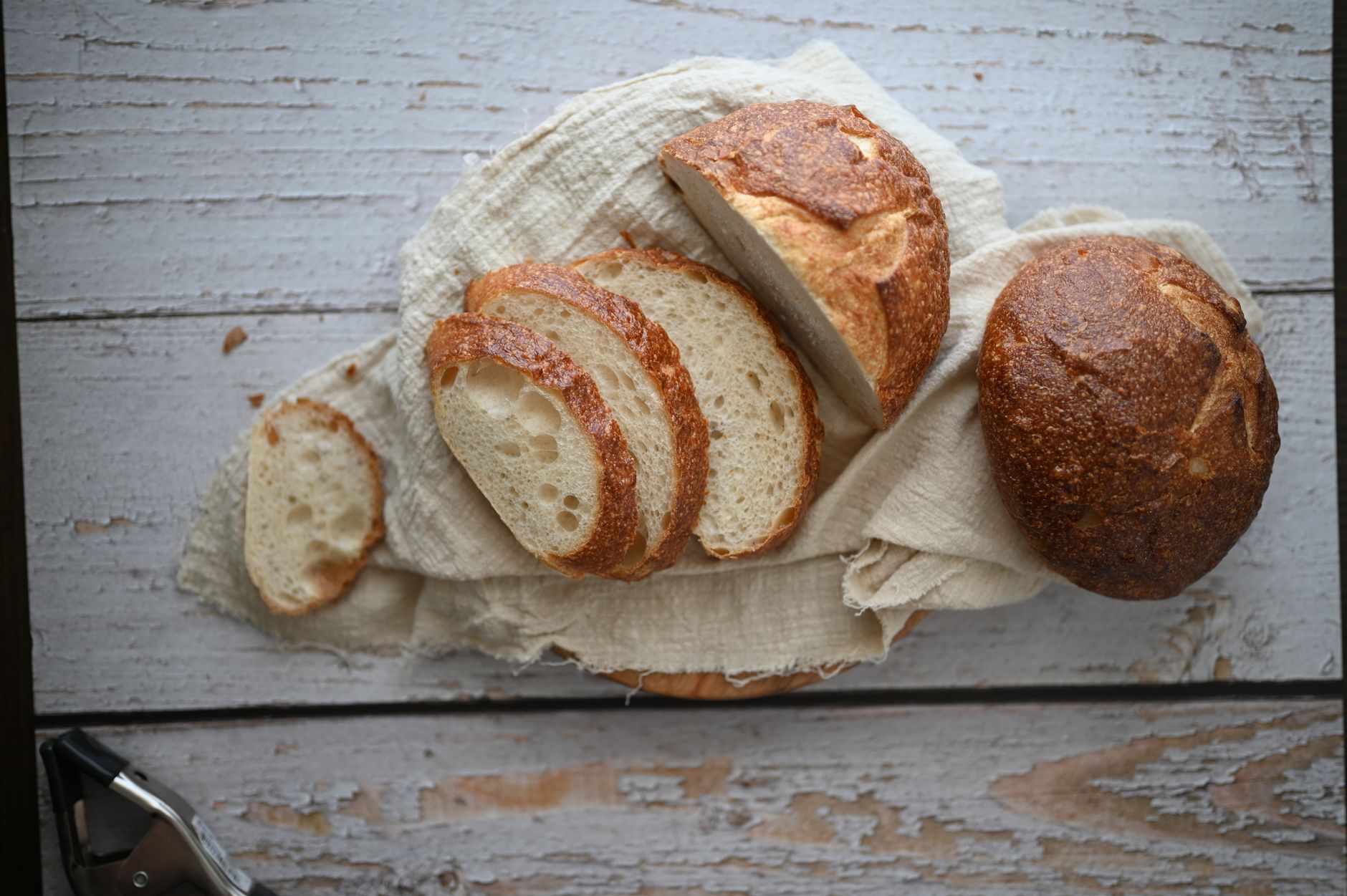 A loaf of bread cut into slices
