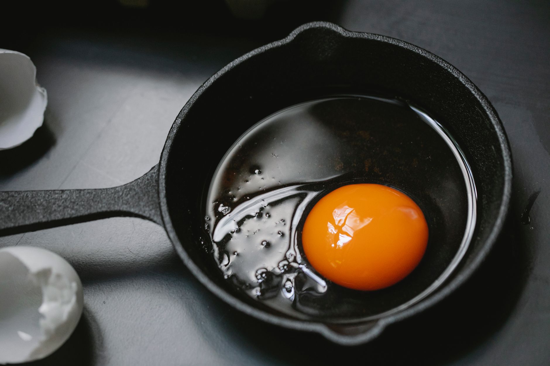 A cast iron skillet in a kitchen