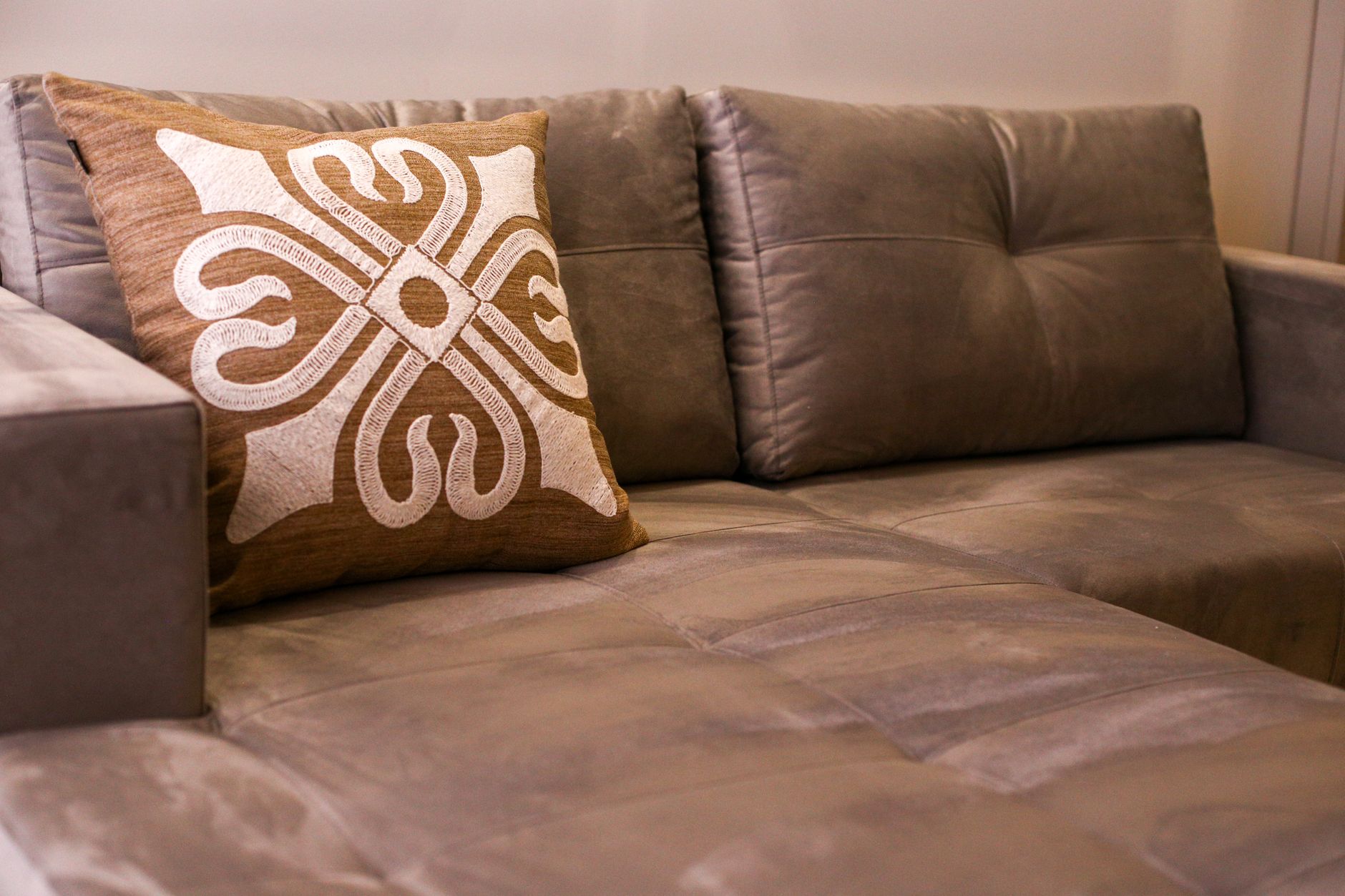 A cozy living room with a couch
