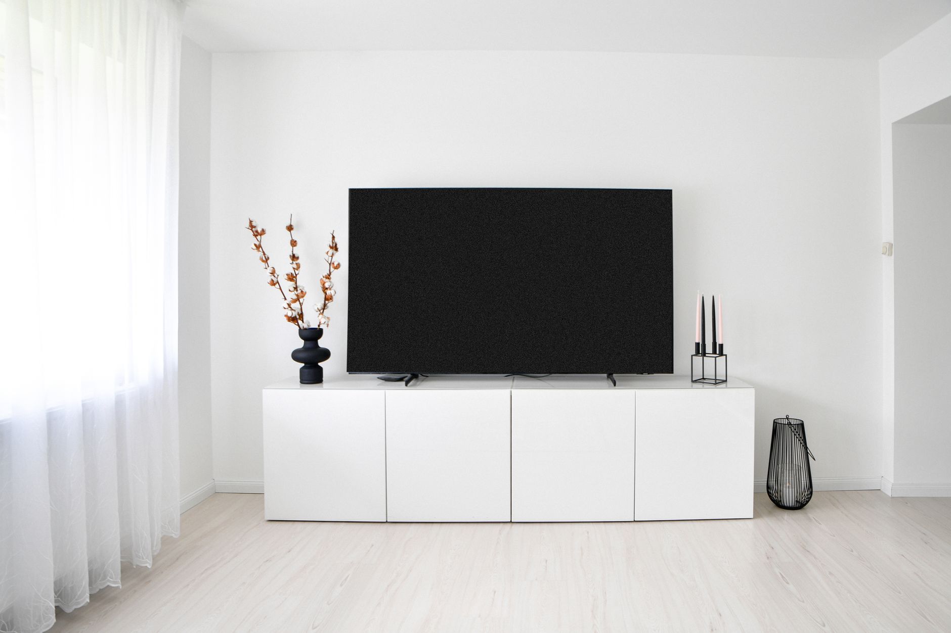Best tv stand: a media console in a living room