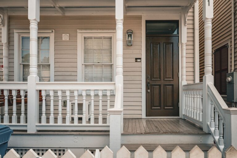 Best video doorbell: a front porch and door
