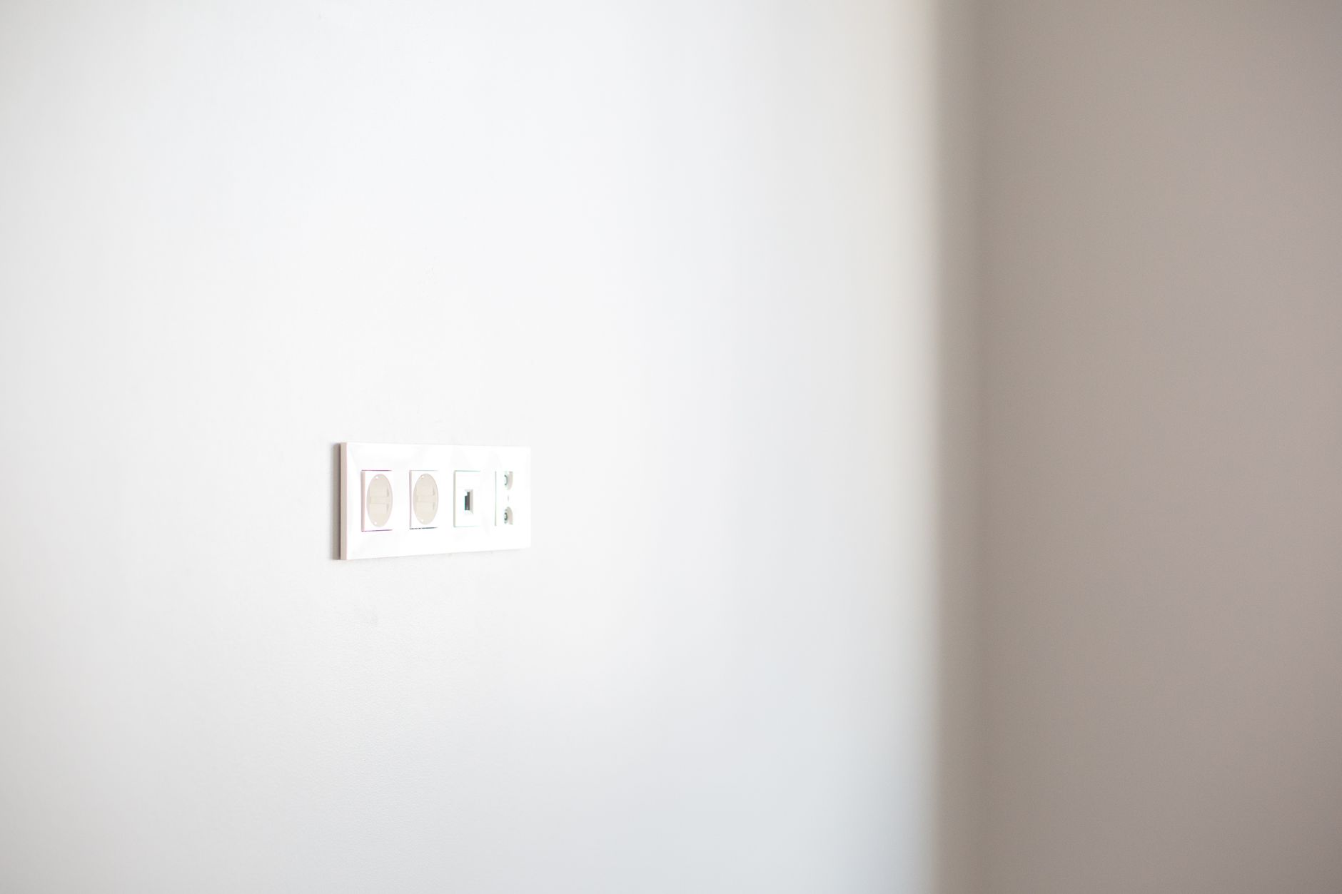 Outlets on a white wall