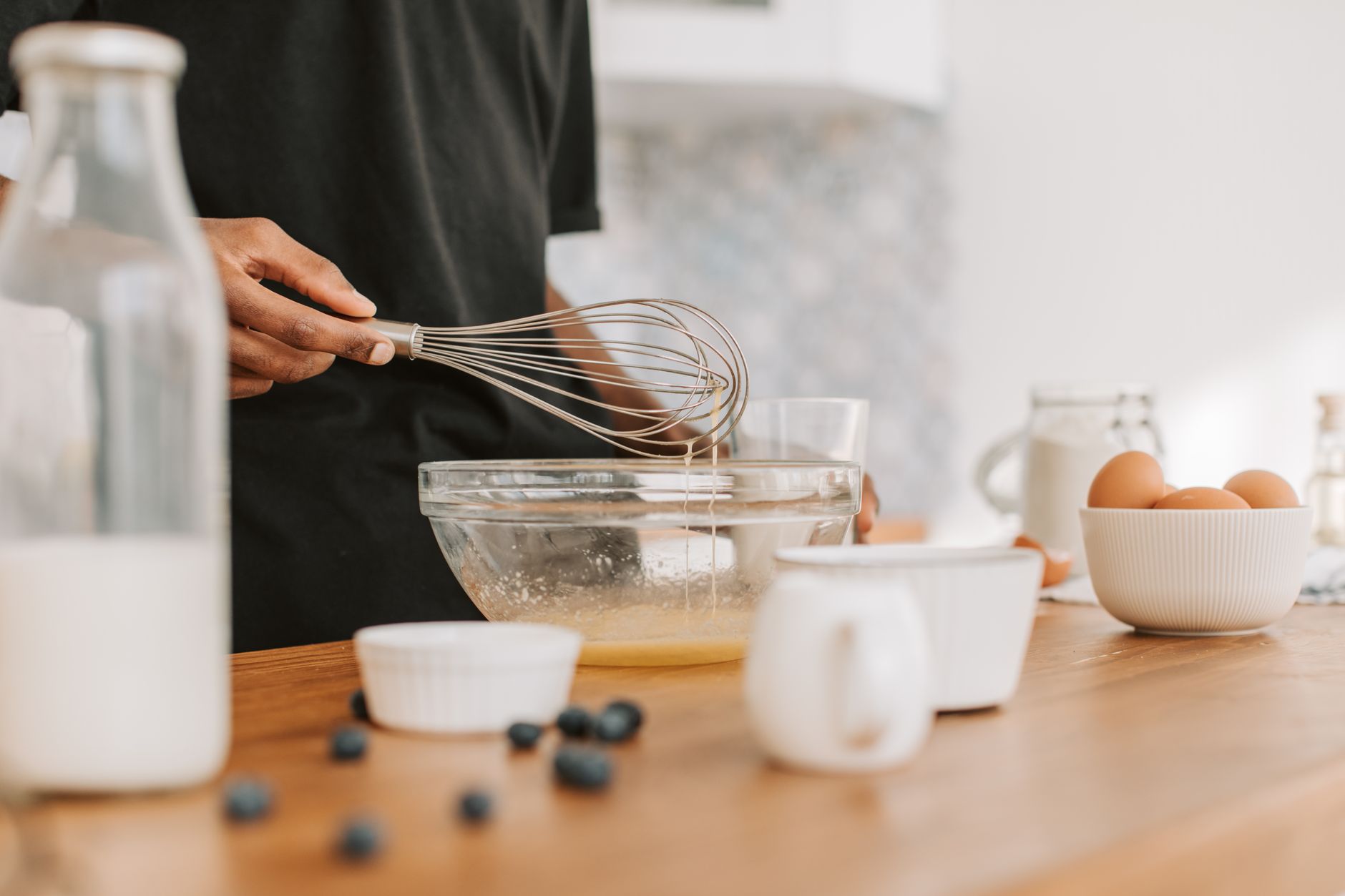 Best whisk: whisking ingredients in a glass bowl
