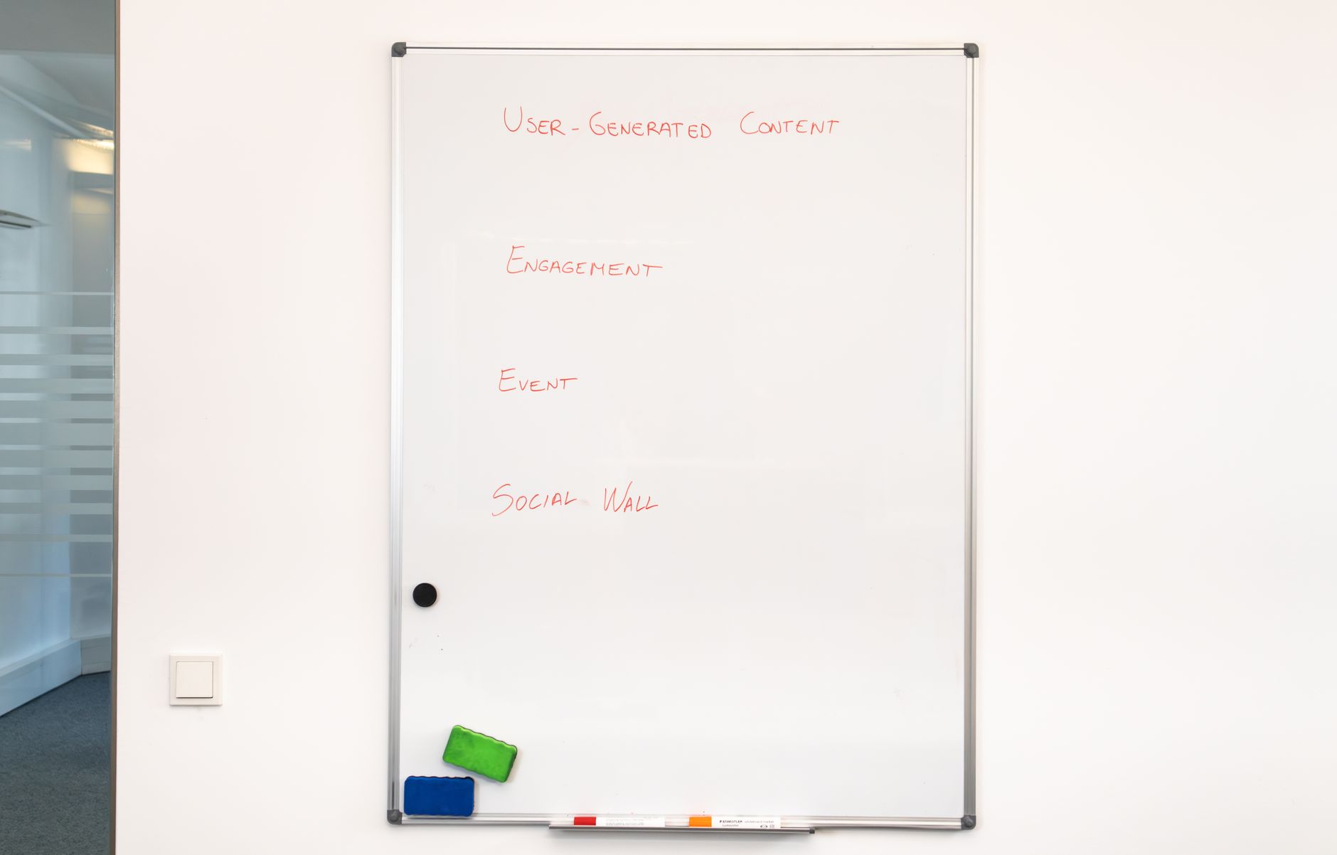 Best whiteboard: a dry erase board on a wall