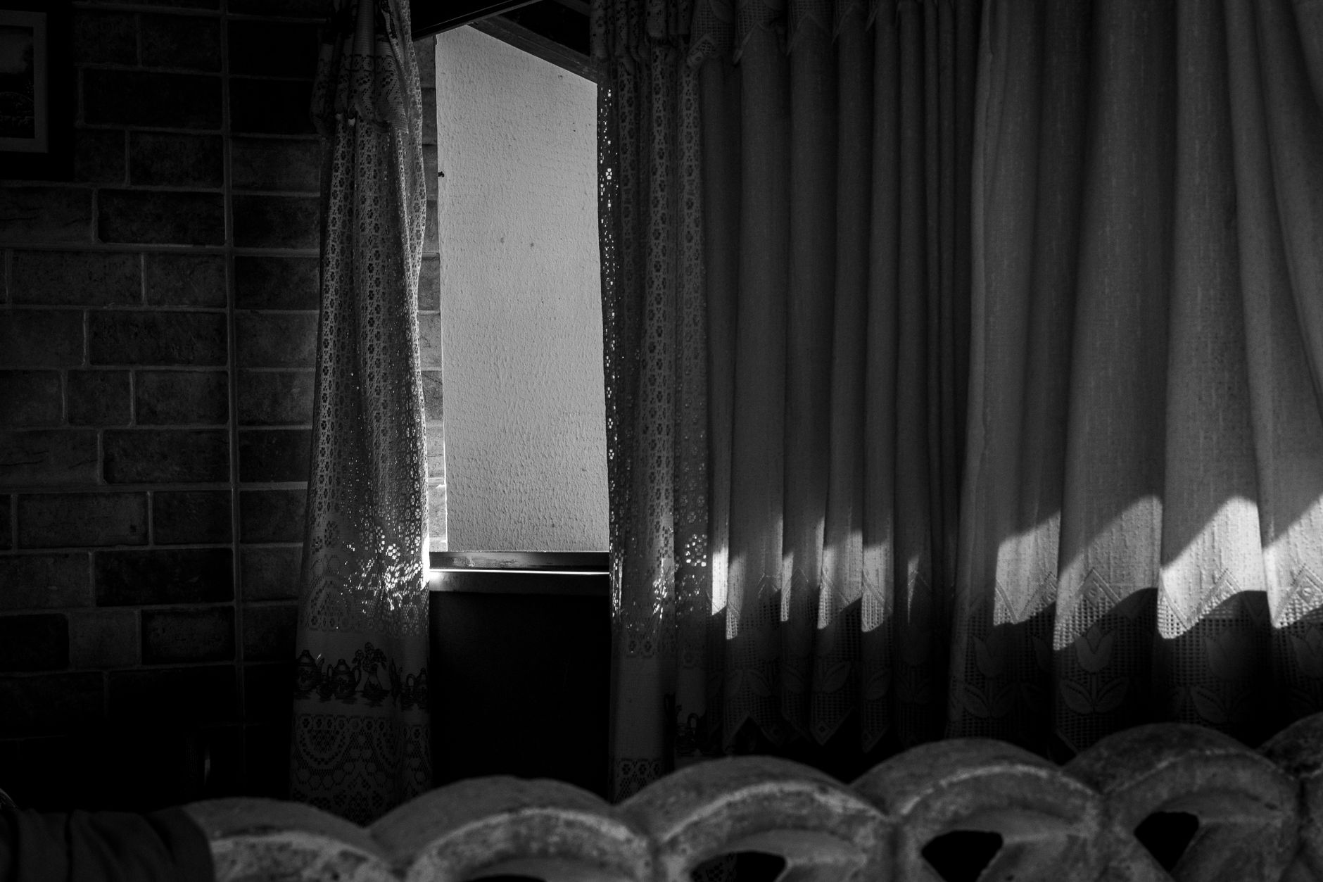Light through curtains in a dark room