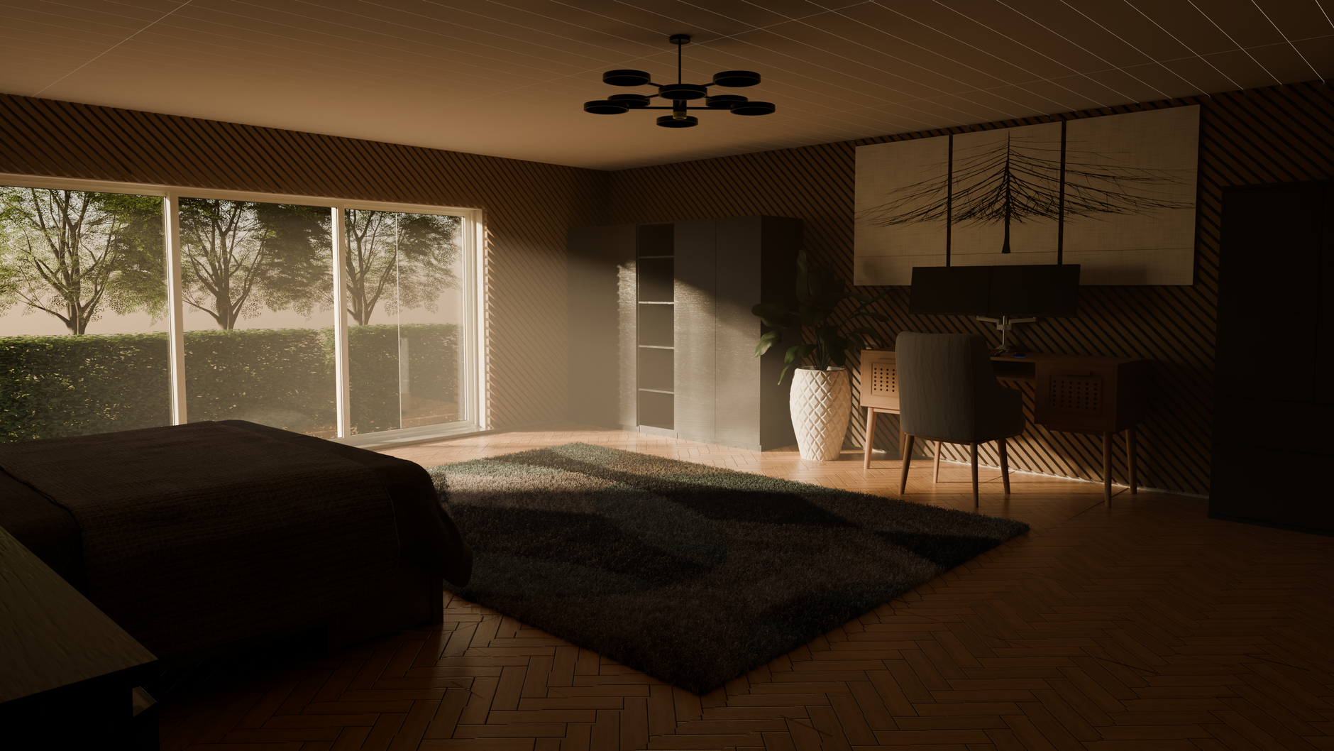 Daylight coming through a bedroom window